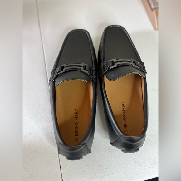 BRUNO MARC Men’s Leather Horsebit Moccasin Driving Loafers Shoes Size 11 Black